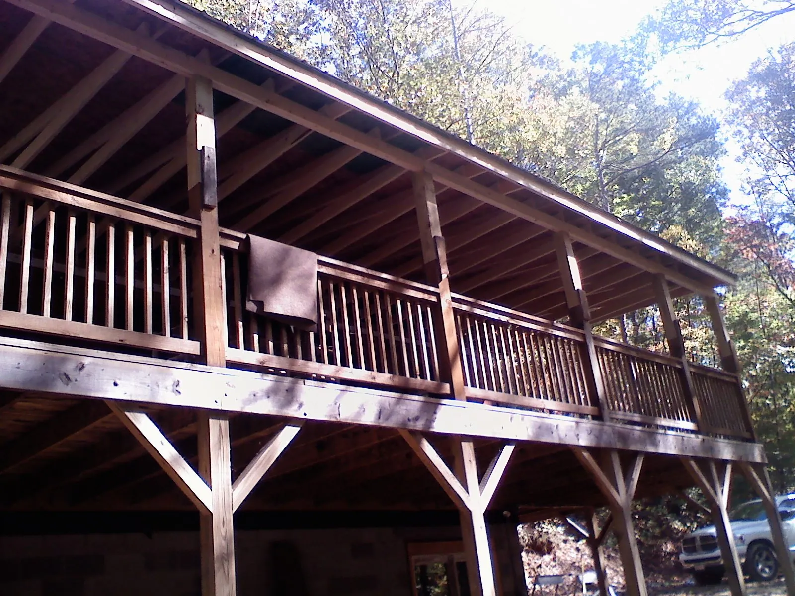 Timber framing under a new elevated porch and deck — Roof Leak Repair in King Ferry by Roofing Brothers